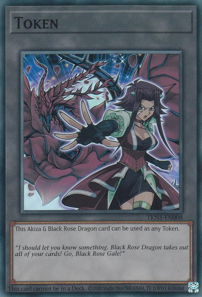 black rose dragon yugioh card (Alternate Art) - MGED-EN026 - Premium Gold Rare Maximum Gold Token: Akiza & Black Rose