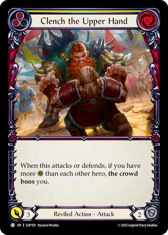 Clench the Upper Hand (Yellow) [SUP102] (Super Slam)  Rainbow Foil