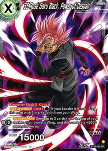 SS Rose Goku Black, Power of Despair (BT29-089) [Fearsome Rivals]