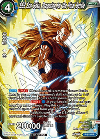 SS3 Son Goku, Preparing for the Final Battle (Ultra-Bout Series Tournament Pack Vol.1) (P-618) [Tournament Promotion Cards]