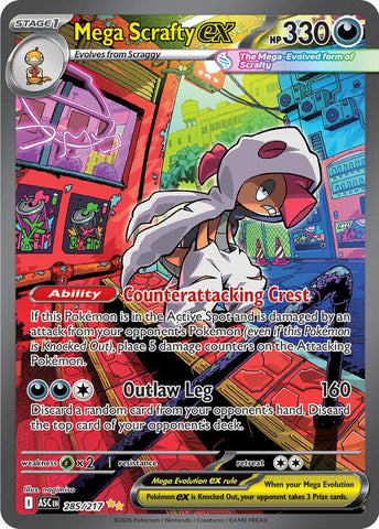 Mega Scrafty ex (285/217) [Mega Evolution: Ascended Heroes]
