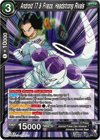 Android 17 & Frieza, Headstrong Rivals (BT30-094) [Three Glorious Fighters]