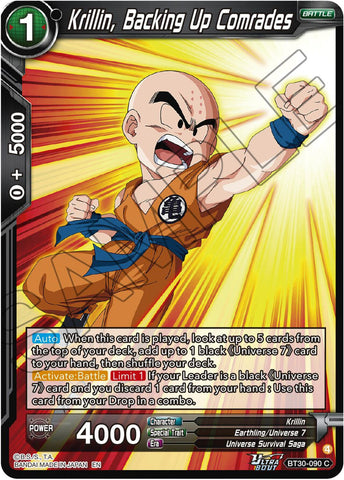 Krillin, Backing Up Comrades (BT30-090) [Three Glorious Fighters]