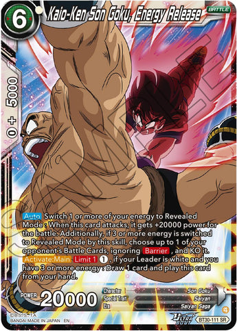 Kaio-Ken Son Goku, Energy Release (BT30-111) [Three Glorious Fighters]