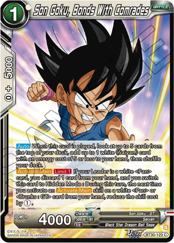 Son Goku, Bonds With Comrades (BT30-123) [Three Glorious Fighters]