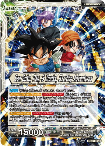 Son Goku, Pan, & Trunks // Son Goku, Pan, & Trunks, Exciting Adventures (BT30-108) [Three Glorious Fighters]
