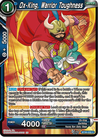 Ox-King, Warrior Toughness (BT30-030) [Three Glorious Fighters]