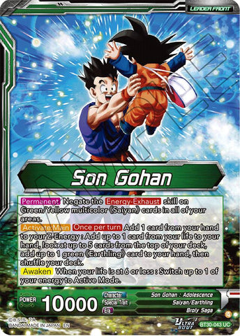 Son Gohan // SS Son Gohan, Reliable Growth (SLR) (BT30-043) [Three Glorious Fighters]