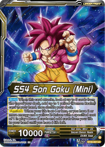 SS4 Son Goku (Mini) // SS4 Son Goku, Apex Evolution (SLR) (BT30-067) [Three Glorious Fighters]
