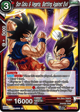 Son Goku & Vegeta, Battling Against Evil (BT31-010) [Impact Beyond Dimensions]