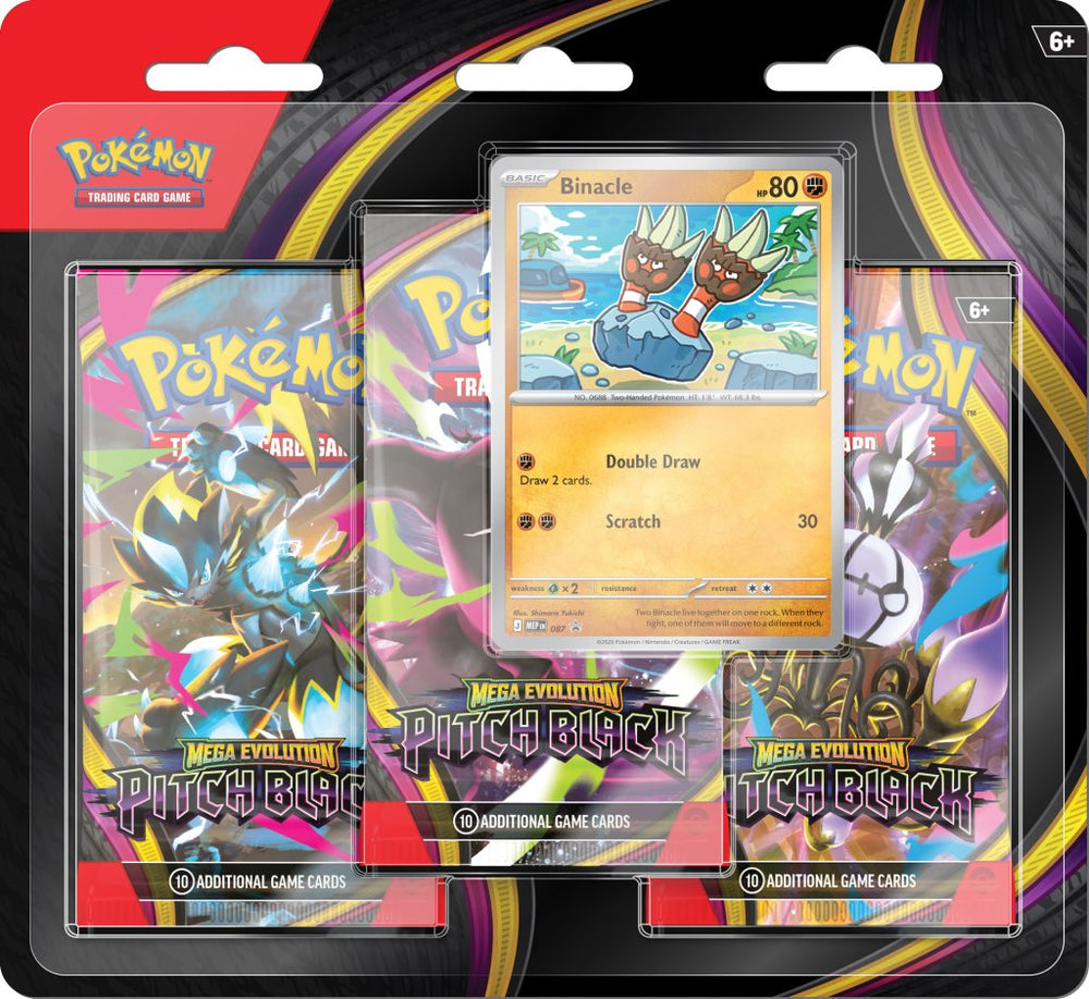 **PRE-ORDER** PKM Mega Evolution: Pitch Black - 3 Pack Blister