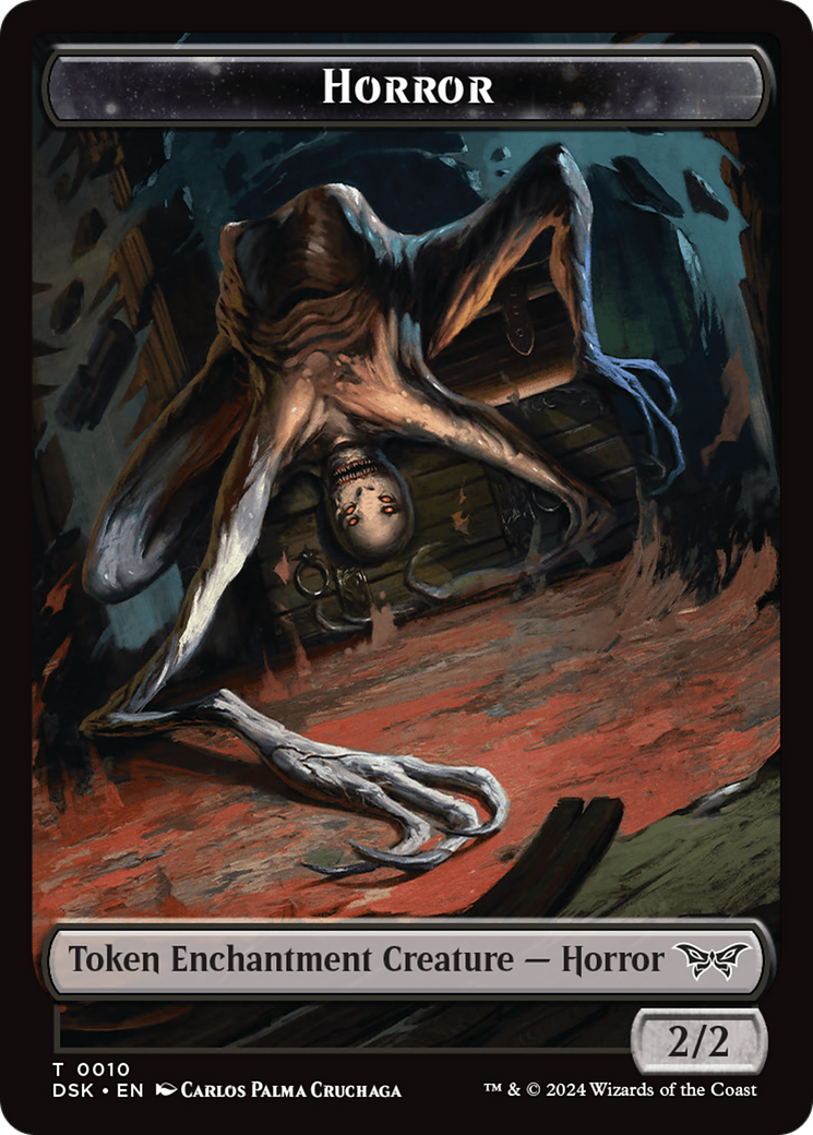 Horror // Glimmer Double-Sided Token [Duskmourn: House of Horror Token