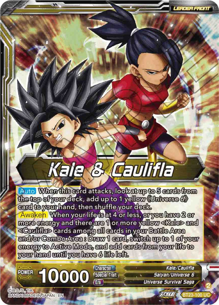 Kale & Caulifla // Kefla, Potara-Fusion Dilemma (BT23-100) [Perfect Co Kale & Caulifla // Kefla, Potara-Fusion Dilemma (BT23-100) [Perfect Co