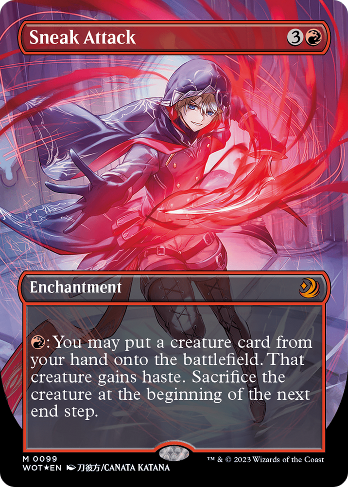 Sneak Attack (Anime Borderless) (Confetti Foil) [Wilds of Eldraine: En