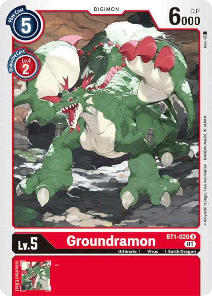 digimon card game starter deck gallantmon Groundramon [BT1-020] (Alternative Art) [Starter Deck: Gallantmon]